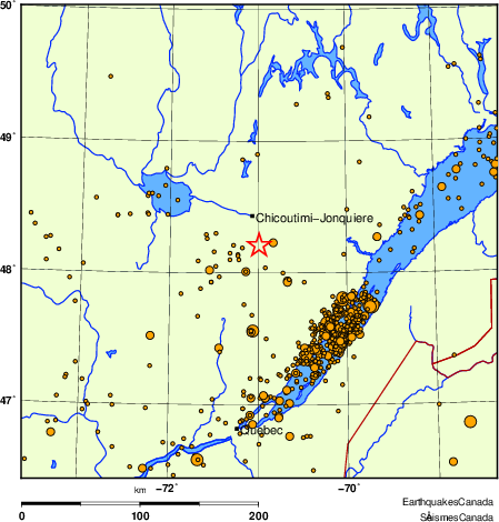 Map of earthquakes magnitude 2.0 and larger, 2000 - present