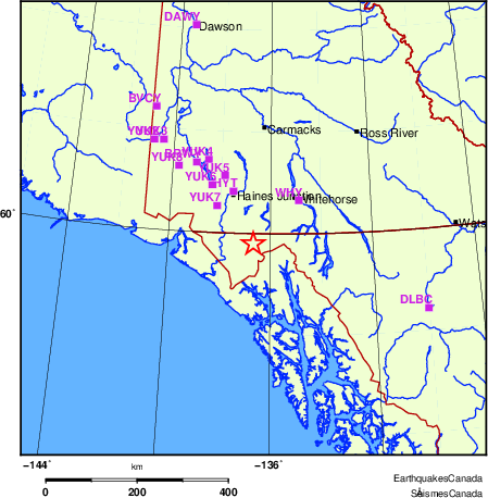 Map of Regional Seismographs